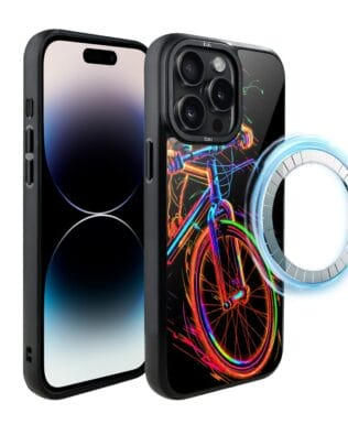 Etui do iPhone 14 Pro Max IBIZU DropGuard Matt z MagSafe, #ElectroMove, Rowerowa wibracja