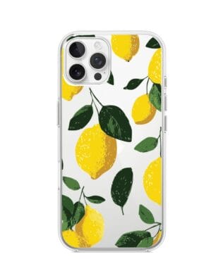 Etui do iPhone 12 Pro Max przeźroczyste, silikonowe Flexi, Italian Summer, Cytrynowe