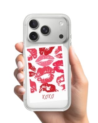 Etui do iPhone 17 Pro z MagSafe przeźroczyste, silikonowe Flexi, pocałunki, Polaroid