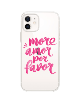 Etui do iPhone 12 przeźroczyste, silikonowe Flexi, Positive Vibes, More amore per favore