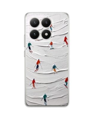 Etui do Xiaomi 15T przeźroczyste, silikonowe Flexi, Zimowa magia, Narciarski obraz