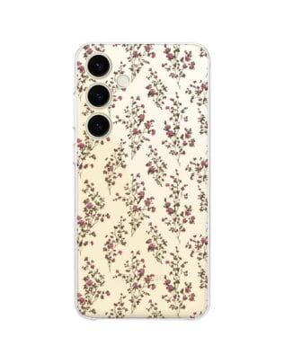 Etui do Samsung Galaxy S25 Plus przeźroczyste, silikonowe Flexi, Mini Patterns, Różyczki