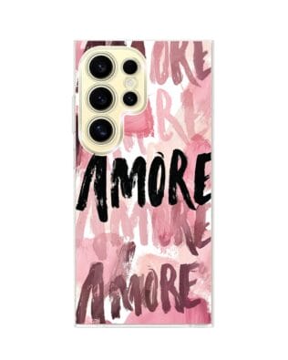 Etui do Samsung Galaxy S24 Ultra z MagSafe przeźroczyste, silikonowe Flexi, Positive Vibes, Amore Amore