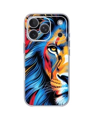 Etui do iPhone 17 Pro przeźroczyste, silikonowe Flexi, Dzika Mandala, Lwie spojrzenie