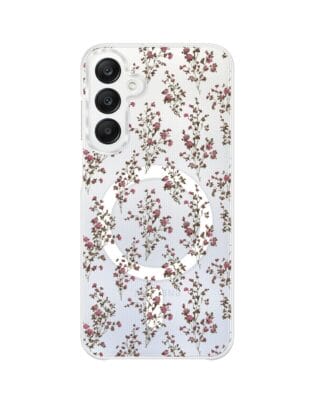 Etui do Samsung Galaxy A25 5G z MagSafe przeźroczyste, silikonowe Flexi, Mini Patterns, Różyczki