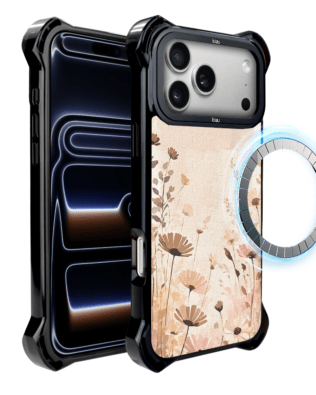 Etui do iPhone 17 Pro Max IBIZU DropGuard Ultra z MagSafe, Boho, Kwiaty vintage