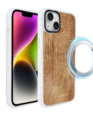 Etui do iPhone 14 IBIZU DropGuard Matt z MagSafe, Boho, Geometryczne linie