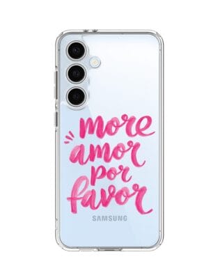 Etui do Samsung Galaxy S24 FE przeźroczyste, silikonowe Flexi, Positive Vibes, More amore per favore
