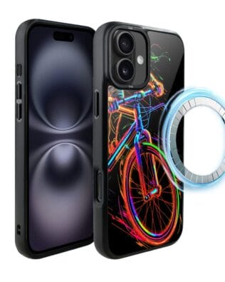 Etui do iPhone 16 Plus IBIZU DropGuard Matt z MagSafe, #ElectroMove, Rowerowa wibracja