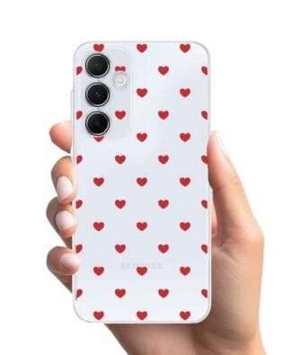 Etui do Samsung Galaxy A35 5G przeźroczyste, silikonowe Flexi, Mini Patterns, Serduszka