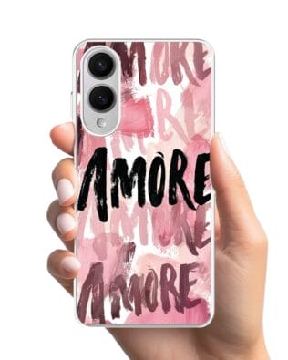 Etui do Samsung Galaxy S25 Edge z MagSafe przeźroczyste, silikonowe Flexi, Positive Vibes, Amore Amore