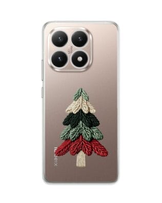 Etui do Xiaomi 15T przeźroczyste, silikonowe Flexi, Przytulne święta, Dziana choinka