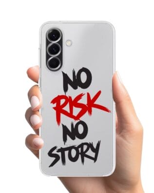 Etui do Samsung Galaxy A56 5G przeźroczyste, silikonowe Flexi, Positive Vibes, No Risk No Story