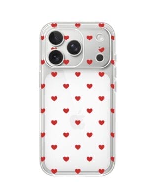 Etui do iPhone 17 Pro Max przeźroczyste, silikonowe Flexi, Mini Patterns, Serduszka