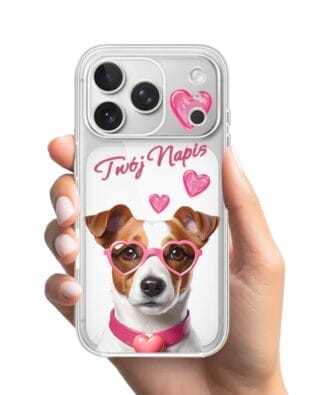 Etui do iPhone 17 Pro Max przeźroczyste, silikonowe Flexi, Puppy Love, pies rasy Jack Russell Terrier