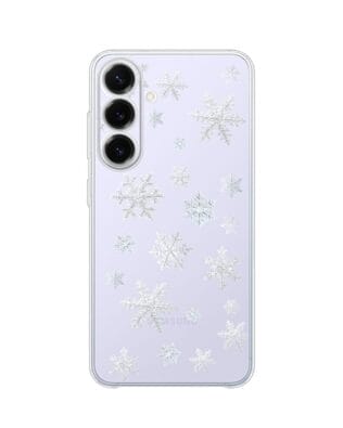 Etui do Samsung Galaxy S25 FE przeźroczyste, silikonowe Flexi, Zimowa magia, Delikatne płatki śniegu
