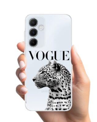 Etui do Samsung Galaxy A55 5G przeźroczyste, silikonowe Flexi, Positive Vibes, Tygrys Vogue