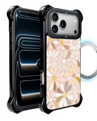 Etui do iPhone 17 Pro IBIZU DropGuard Ultra z MagSafe, Boho, Kwiatowa łąka