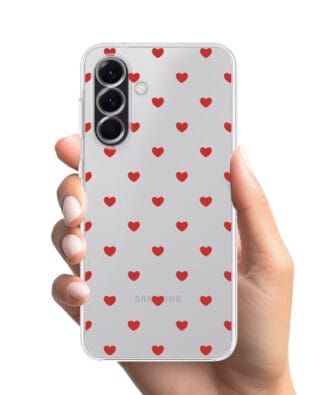 Etui do Samsung Galaxy A56 5G przeźroczyste, silikonowe Flexi, Mini Patterns, Serduszka
