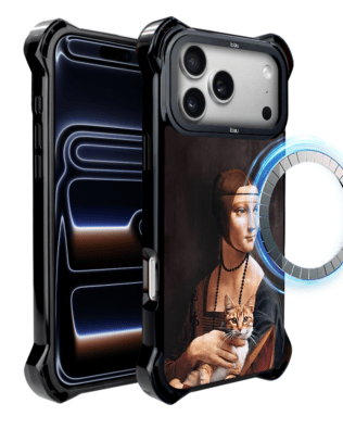 Etui do iPhone 17 Pro Max IBIZU DropGuard Ultra z MagSafe, Leonardo Da Vinci, dama z kotem