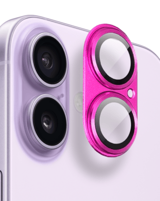 Metalowa osłona na cały aparat z wbudowanymi szkłami do iPhone 17, różowa