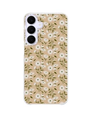 Etui do Samsung Galaxy S25 FE z MagSafe przeźroczyste, silikonowe Flexi, Summer Patterns, delikatne kwiatki na cielistym tle