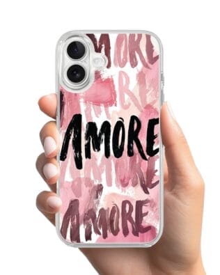 Etui do iPhone 17 z MagSafe przeźroczyste, silikonowe Flexi, Positive Vibes, Amore Amore