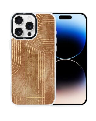 Etui do iPhone 14 Pro Max IBIZU DropGuard Matt z MagSafe, Boho, Geometryczne linie