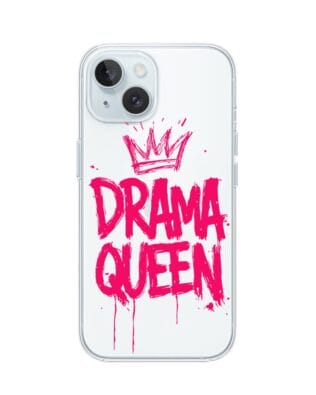 Etui do iPhone 15 przeźroczyste, silikonowe Flexi, Positive Vibes, Drama Queen