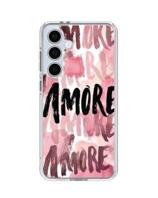 Etui do Samsung Galaxy S24 FE przeźroczyste, silikonowe Flexi, Positive Vibes, Amore Amore