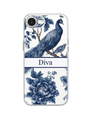 Etui do iPhone 16e przeźroczyste, silikonowe Flexi, Mystic, Diva Peacock
