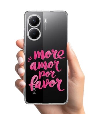 Etui do Xiaomi POCO X7 Pro przeźroczyste, silikonowe Flexi, Positive Vibes, More amore per favore