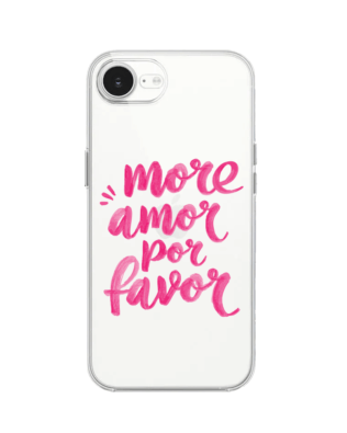 Etui do iPhone 16e przeźroczyste, silikonowe Flexi, Positive Vibes, More amore per favore