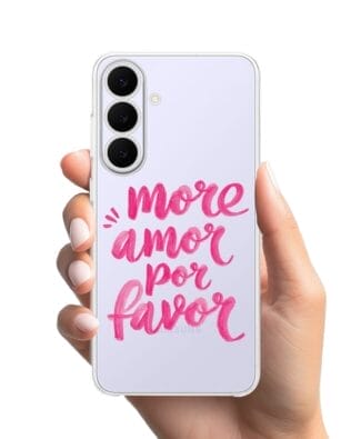 Etui do Samsung Galaxy S25 FE przeźroczyste, silikonowe Flexi, Positive Vibes, More amore per favore