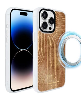 Etui do iPhone 14 Pro IBIZU DropGuard Matt z MagSafe, Boho, Geometryczne linie