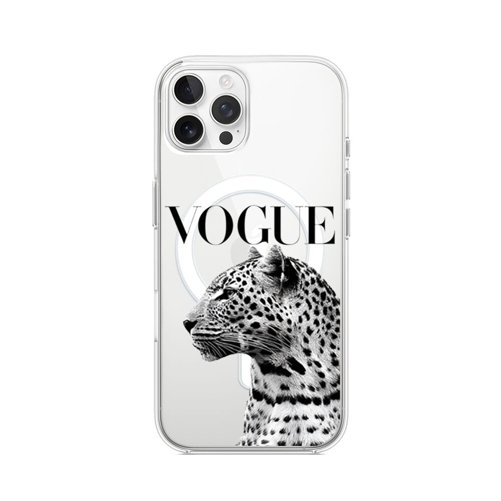 Etui do iPhone 12 Pro z MagSafe przeźroczyste, silikonowe Flexi, Positive Vibes, Tygrys Vogue