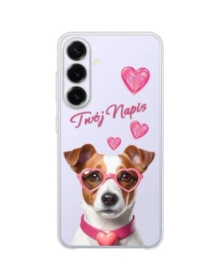 Etui do Samsung Galaxy S25 FE przeźroczyste, silikonowe Flexi, Puppy Love, pies rasy Jack Russell Terrier