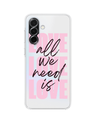 Etui do Samsung Galaxy A36 5G przeźroczyste, silikonowe Flexi, Positive Vibes, All We Need Is Love