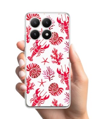 Etui do Xiaomi 15T przeźroczyste, silikonowe Flexi, krab, muszle