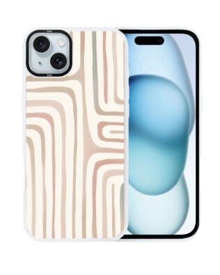 Etui do iPhone 15 IBIZU DropGuard Matt z MagSafe, Boho, Piaskowy labirynt