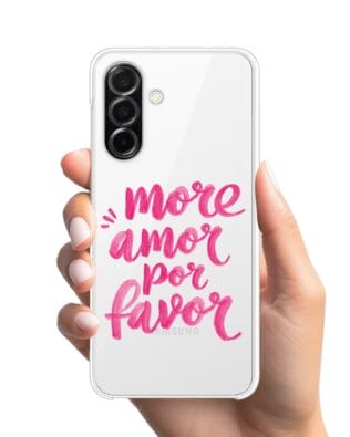 Etui do Samsung Galaxy A26 5G przeźroczyste, silikonowe Flexi, Positive Vibes, More amore per favore