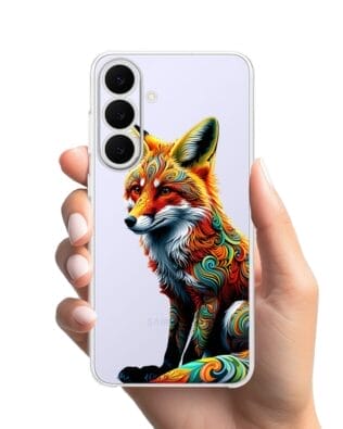 Etui do Samsung Galaxy S25 FE przeźroczyste, silikonowe Flexi, Dzika Mandala, Lis