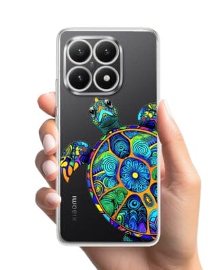 Etui do Xiaomi 15T przeźroczyste, silikonowe Flexi, Dzika Mandala, Żółw