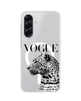 Etui do Samsung Galaxy A56 5G z MagSafe przeźroczyste, silikonowe Flexi, Positive Vibes, Tygrys Vogue