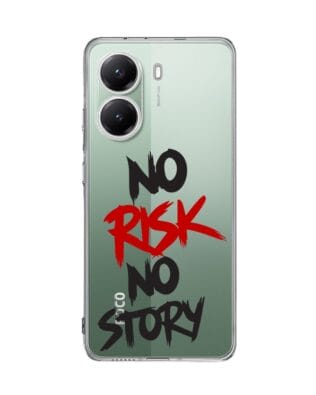 Etui do Xiaomi POCO X7 Pro przeźroczyste, silikonowe Flexi, Positive Vibes, No Risk No Story