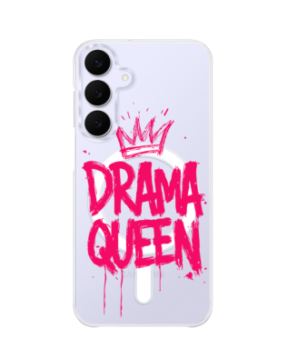 Etui do Samsung Galaxy S25 FE z MagSafe przeźroczyste, silikonowe Flexi, Positive Vibes, Drama Queen