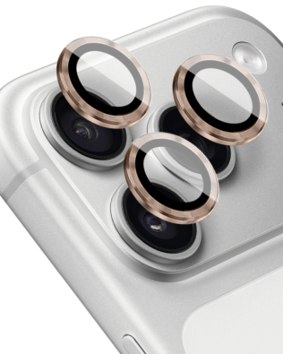 Metalowa osłona obiektywu aparatu ze szkła hartowanego 9H do iPhone 17 Pro, 1 zestaw, pustynny tytan