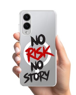 Etui do Samsung Galaxy S25 Edge z MagSafe przeźroczyste, silikonowe Flexi, Positive Vibes, No Risk No Story