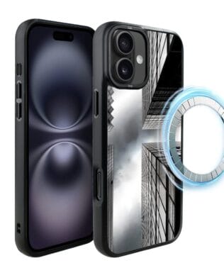 Etui do iPhone 16 IBIZU DropGuard Matt z MagSafe, Noir City, Drapacze chmur