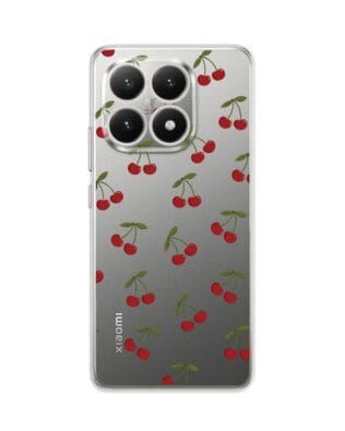 Etui do Xiaomi 15T przeźroczyste, silikonowe Flexi, Mini Patterns, Wiśnie